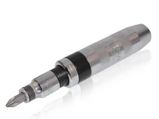 Ударная отвертка с насадками в металлическом футляре INTERTOOL HT-0431