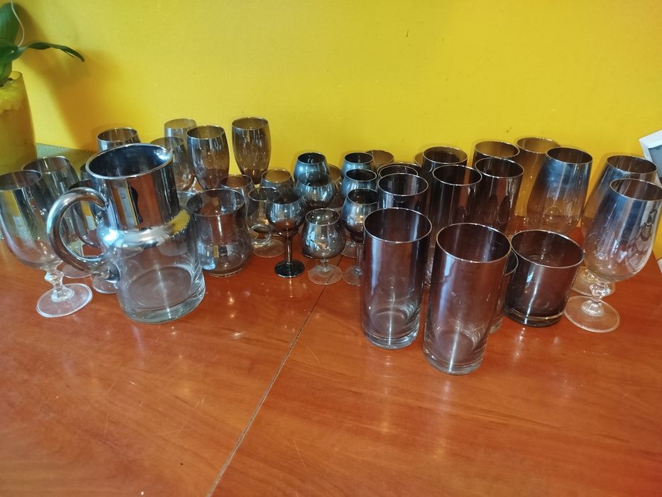 Szkło platynowe dymione prl