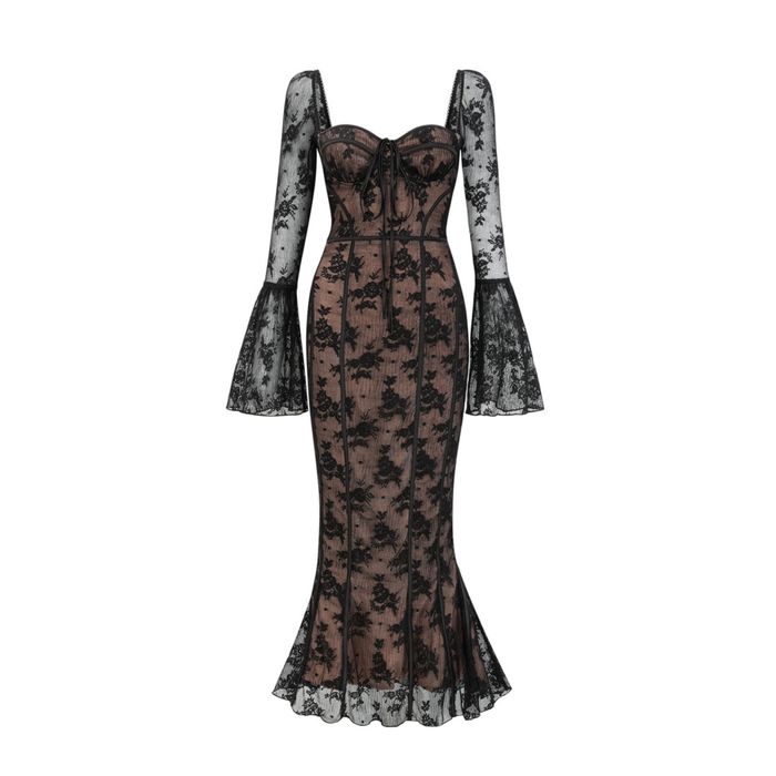 Сукня міді Marlene Black Flared Lace Maxi Dress
