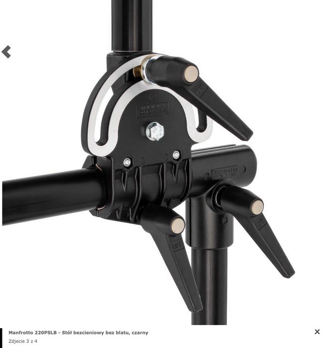 Manfrotto 220PSLB - Stół bezcieniowy bez blatu, czarny