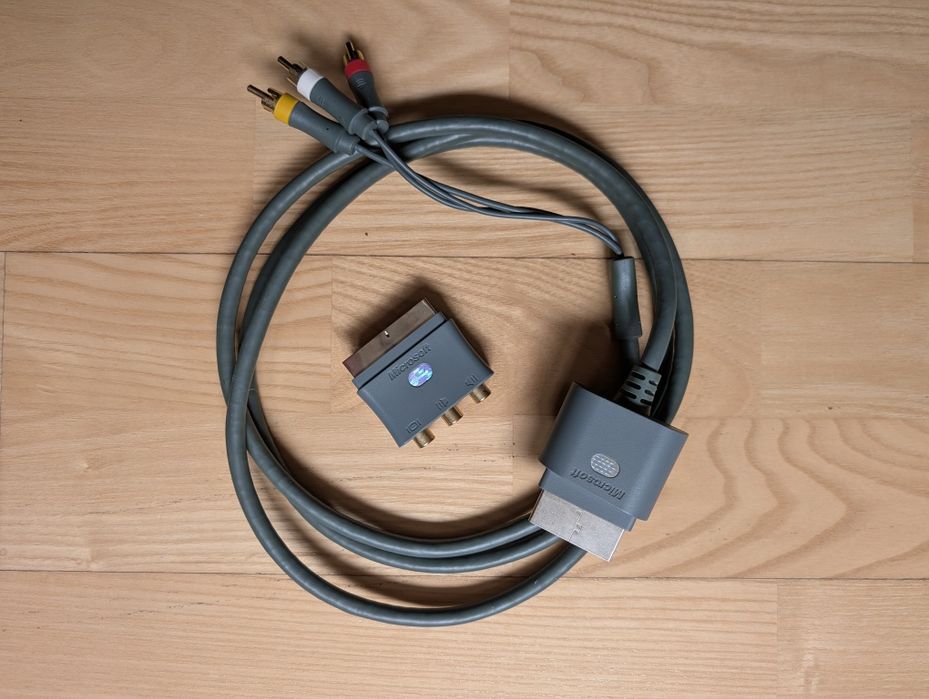 Kabel RCA do konsoli XBOX 360 z przejściówką na SCART (Eurozłącze)