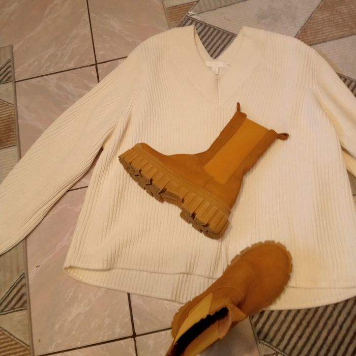 Swetr  hm botki musztardowe 39