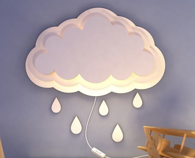 Lampka/kinkiet dziecięca chmurka KIKI z płyty drewnianej