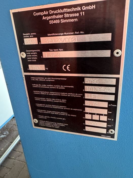 Kompresor CompAir L37 z osuszaczem DFE 180