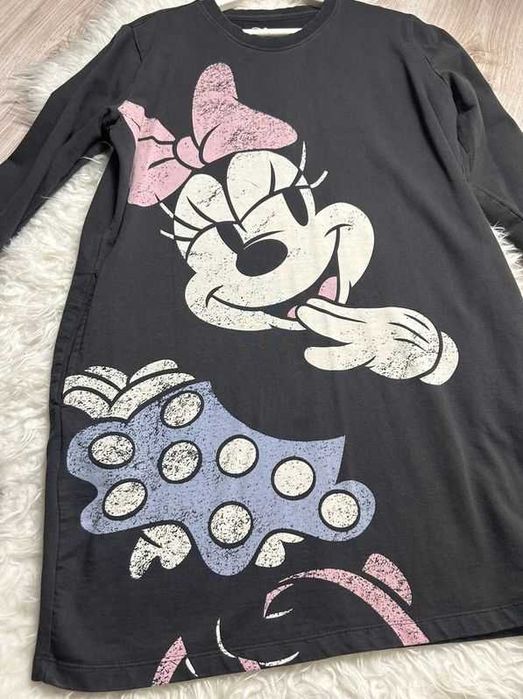 Cropp długa bluza tunika damska Myszka Minnie szary S 36 oversize