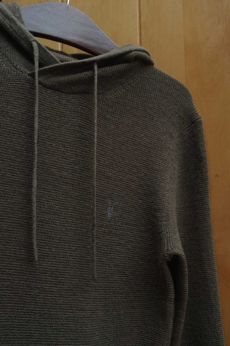 zielony zimowy sweter bluza Allsaints 100% merino Ivar Hoody premium