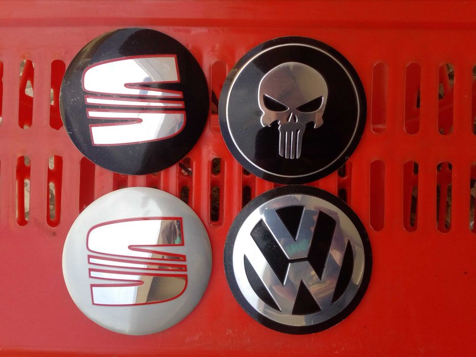 Símbolos Logótipos 90mm emblemas centros jante tampas colar VW Seat