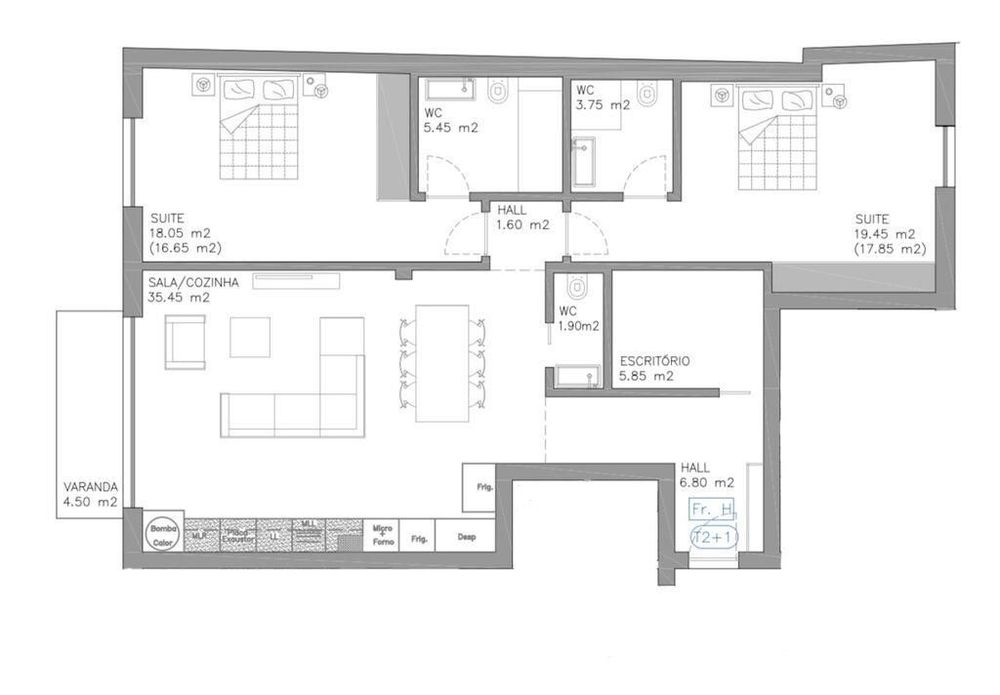 Apartamento T2 em Esgueira de 117,00 m2