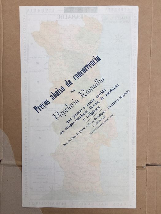 Mapa de Portugal anos 60