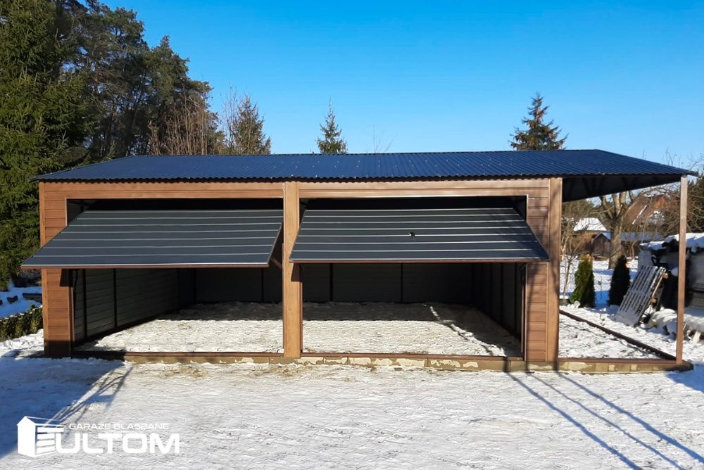 Garaż blaszany imitacja drewna blaszak 7x5 profil