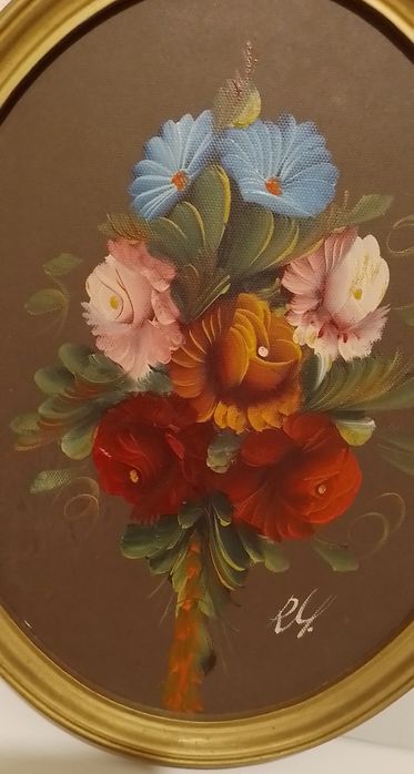 Quadro pintura óleo oval