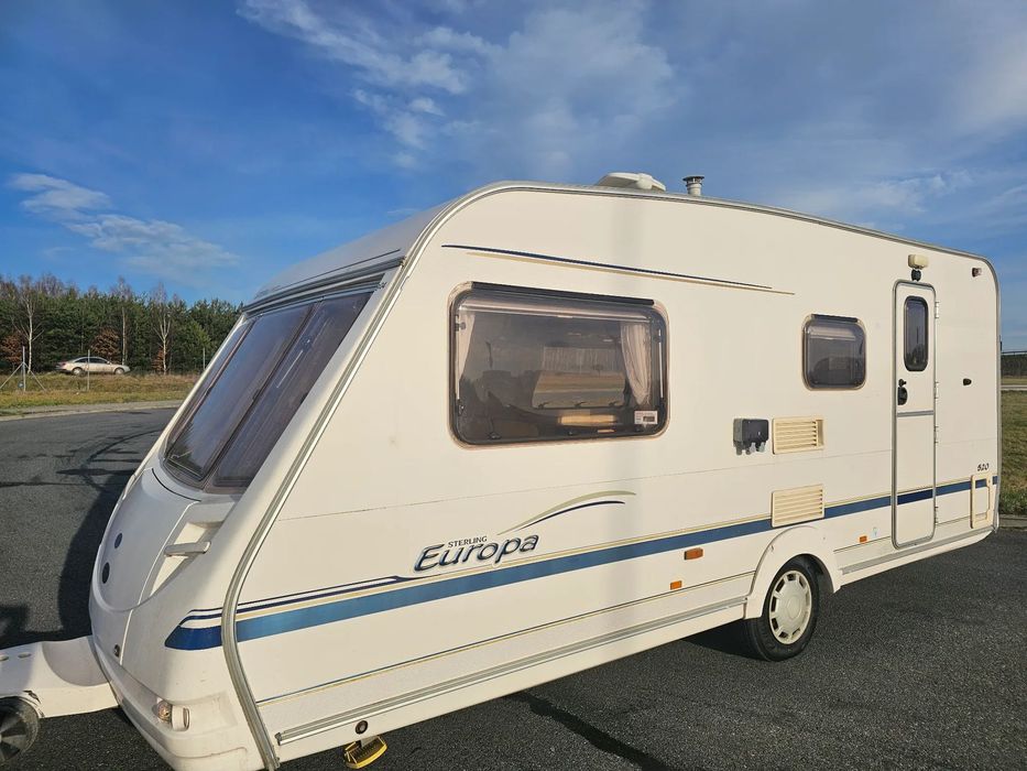 Hobby STERLING. WŁĄCZ FILMIK !!! 4 os. 2 SYPIALNIE. ŁÓŻKO PIĘTROWE. DUŻA ŁAZIENKA. NOWY SOLAR  Przyczepa kempingowa.GOTOWA DO JAZDY. Przedsionek. Zarejestrowana w PL