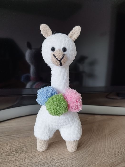 Lama, alpaka szydełkowa, maskotka - handmade- NOWA