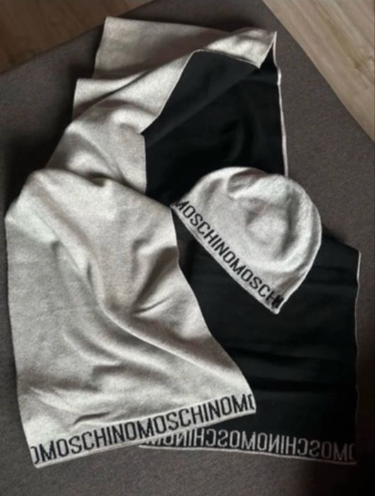Moschino czapka i szalik kashmir super set