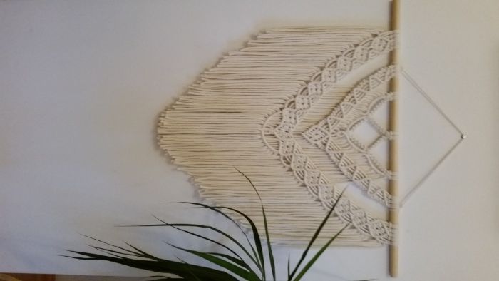 Makrama na ścianę duża. Rękodzieło. Boho.