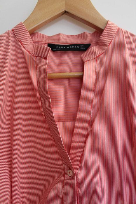 Blusa às riscas vermelho/branco Zara tamanho L