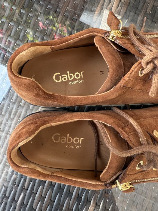 Brązowe sneakersy Gabor Comfort 7½H – skórzane wnętrze EU41