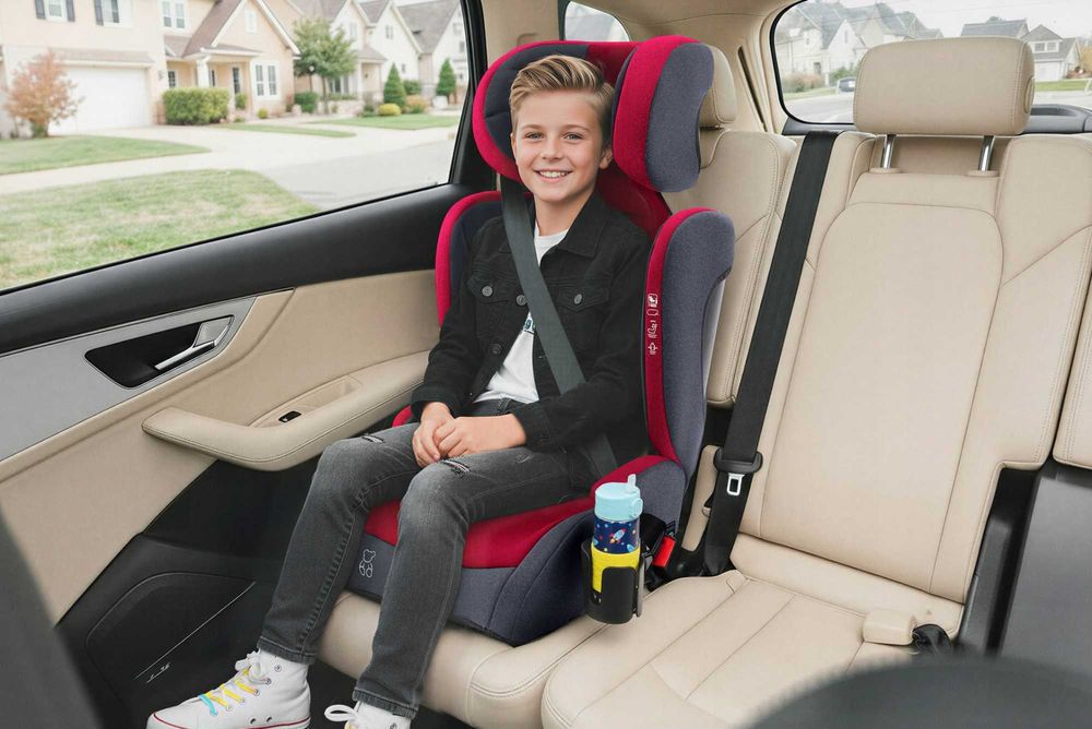 Fotelik samochodowy ISOFIX 100-150 cm 15-36 kg z podstawką 2w1 i-Size R129 Czerwony NOWY GWARANCJA 24M + organizer + nakładki + poradnik GRATIS