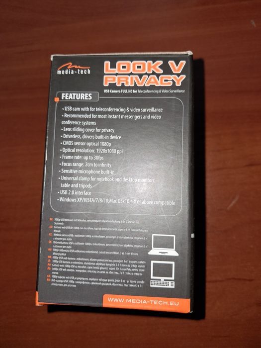 USB камера HD 1080 з мікрофоном відеокамера / веб-камера media tech look v privacy