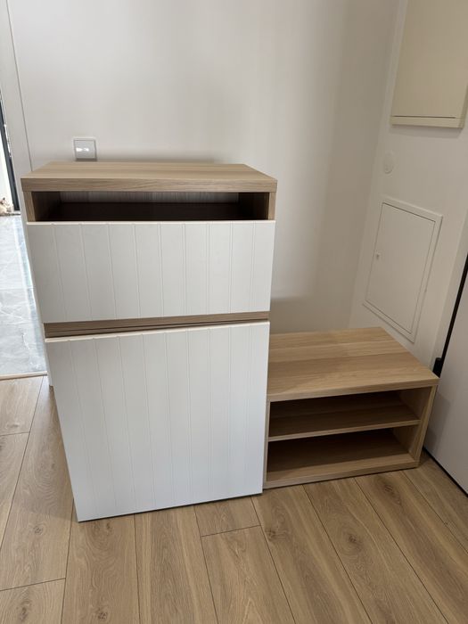 Móvel IKEA BESTÅ / SUTTERVIKEN – branco e efeito carvalho
