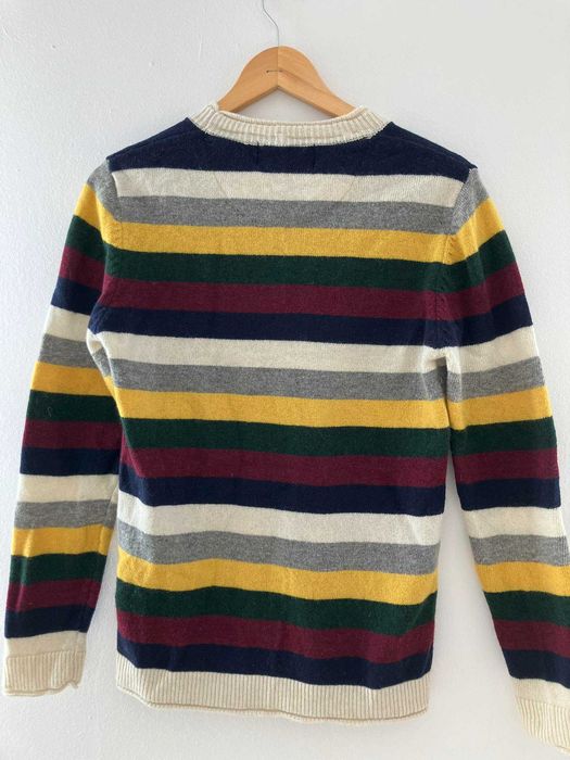 Vintage sweter w paski Surplus S 70% wełna