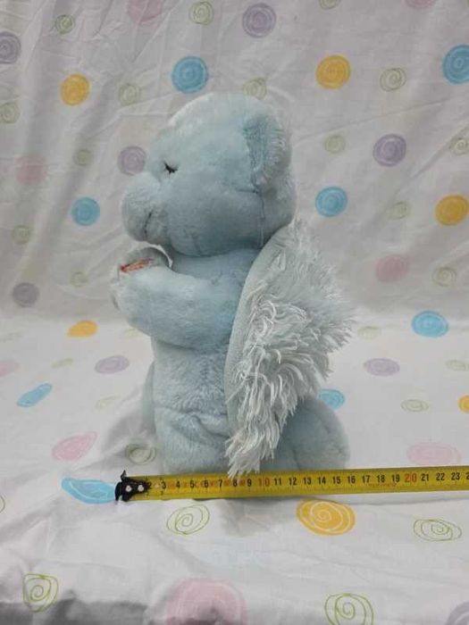 peluche anjo urso / ursinho azul que ora a deus cristão