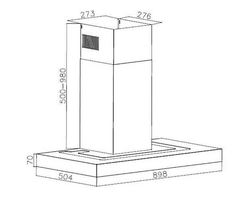 Okap Amica KH 694 617 SM Klasa A+ / 90cm szer / maks wydajność - 573m3