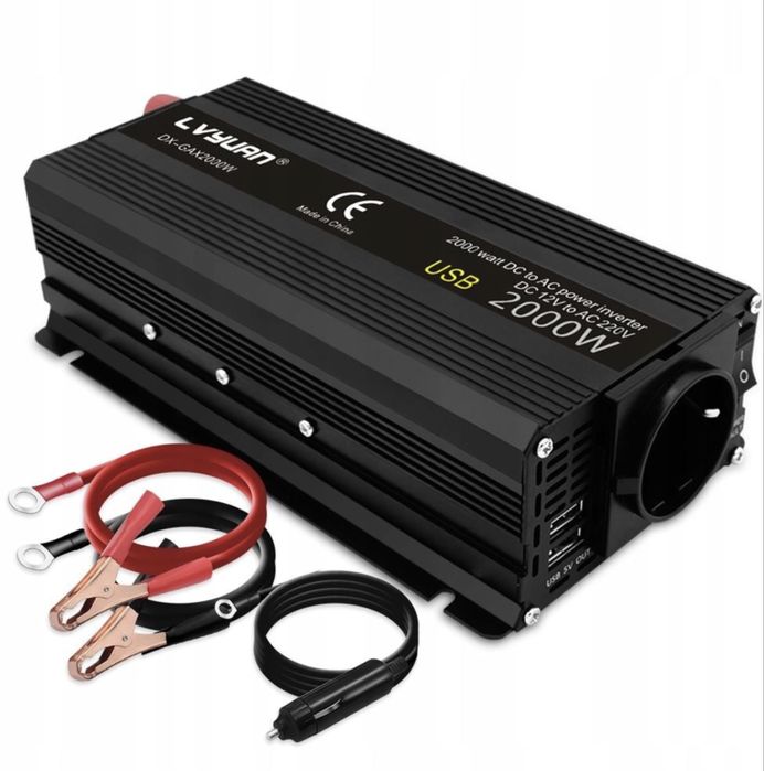 Інвертор з розеткою та USB Lvyuan F-2000A 2000W 12-220V