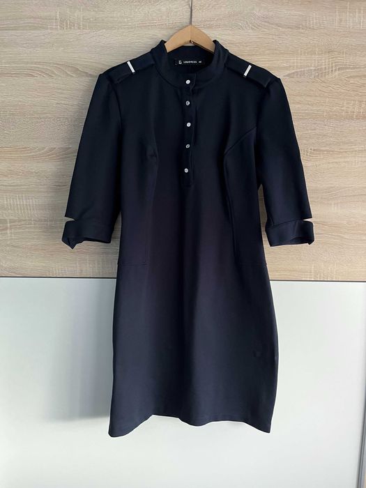 Sukienka żakietowa z paskiem granatowa  Plus size!