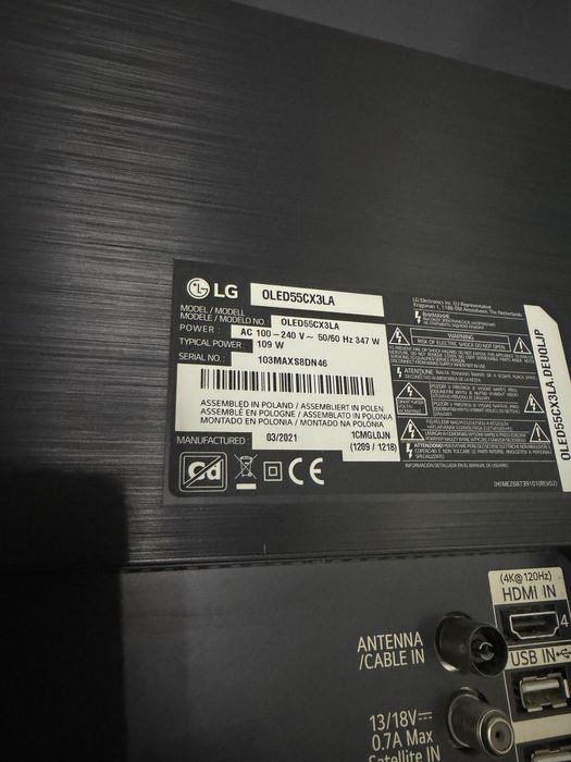 LG OLED 55CX3LA 55” 4K OLED | 120Hz | Dolby Vision | stan idealny
