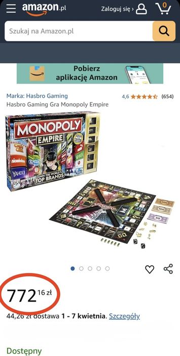 Gra Monopoly Empire, po angielsku, Hasbro, oryginał