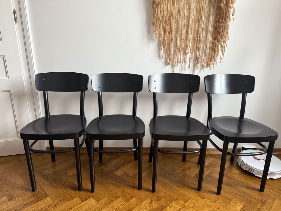 Krzesła drewniane czarne Ikea