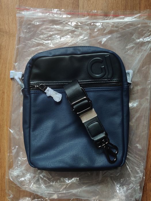 Сумка через плечо, мессенджер, синяя, мужская сумка