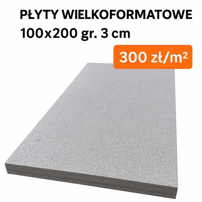 płyty wielkoformatowe 100x200x3 / Polski granit