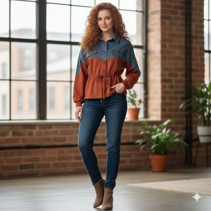 Bluzka koszula jeansowa S M