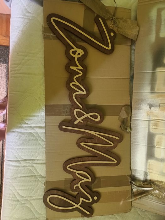 Napis mąż i żona 3d, dekoracja na slub