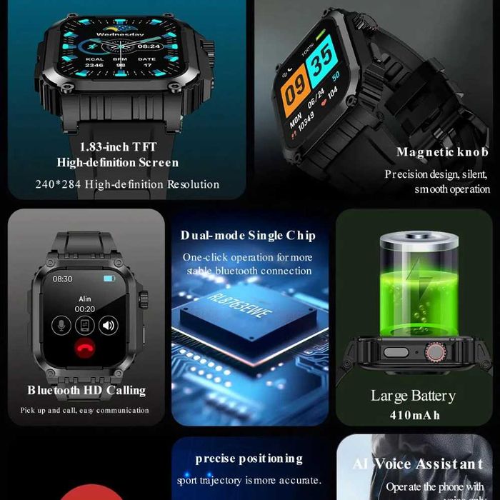 SmartWatch LG-101 Black PORTES GRÁTIS