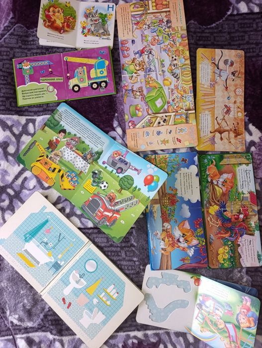Книги дитячі, казки, тверді сторінки, енциклопедії, пазли