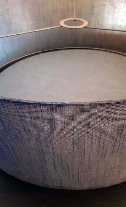 Abatjour de tecto em tela azul 55cm de diâmetro