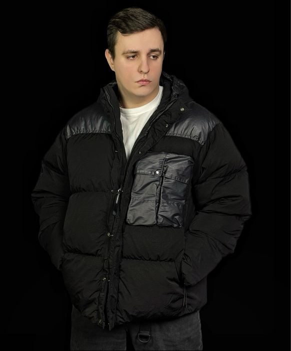 C.p. company chrome r mixed goggle black down jacket оригинал: 22