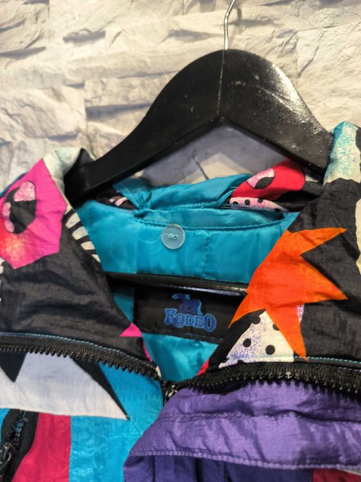 Vintage Kurtka Damska Parka Kolorowa Wzorki Zimowa