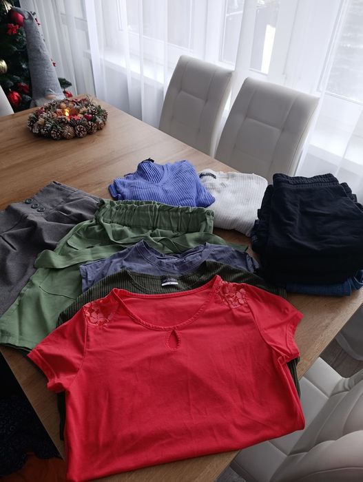 Zestaw ubrań damskich 17 sztuk S/M kurtki bluzki spodnie