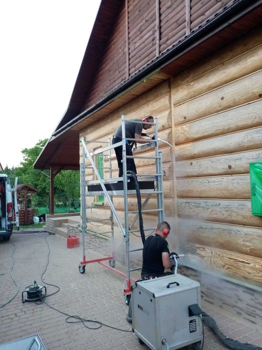 Czyszczenie drewna, piaskowanie, suchym lodem