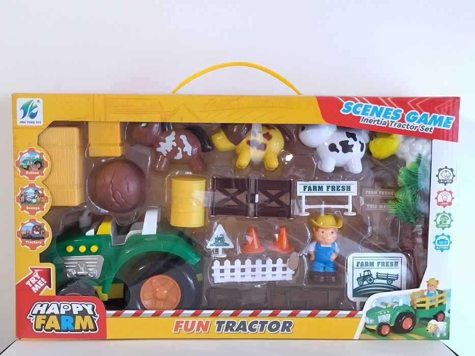 Игровой набор Весёлая Ферма, домашние животные +Трактор свет,звук.