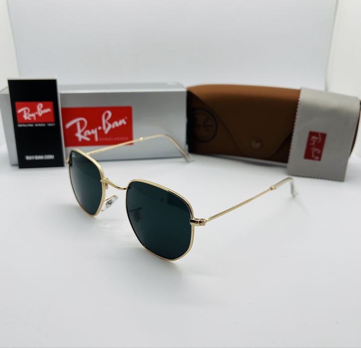 Солнцезащитные очки Ray-Ban Hexagonal 3548 Gold-Black 50мм стекло