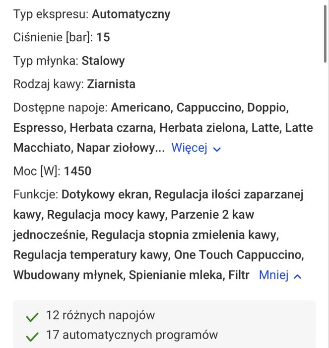 Ekspres automatyczny KRUPS – jak nowy + GRATIS 1 kg kawy