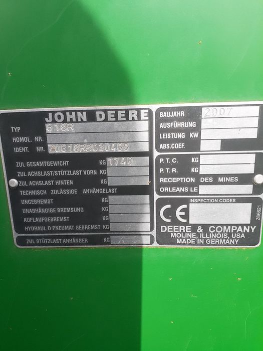 John Deere 618R/918F жатка.