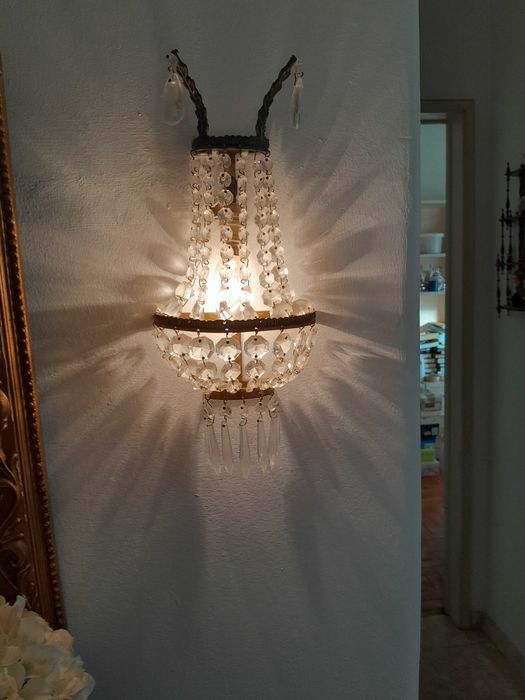 Candeeiros vintage de teto e 2 apliques