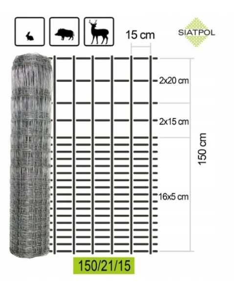 Siatka leśna+skoble 50m.rozm150/21/15