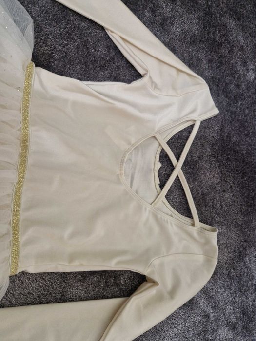 Strój komplet Disney na balet body bolerko buty baletki 5-6 lat